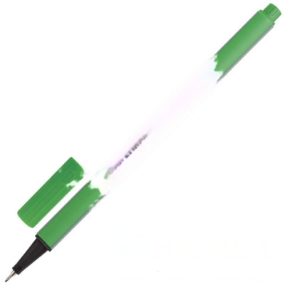 Ручка капиллярная (линер) BRAUBERG "Aero", СВЕТЛО-ЗЕЛЕНАЯ, трехгранная, металлический наконечник, линия письма 0,4 мм, 142250