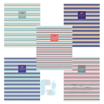 Тетрадь А5, 80 л., HATBER, скоба, линия, обложка картон, "LINE" (5 видов), 80Т5В2, T277799