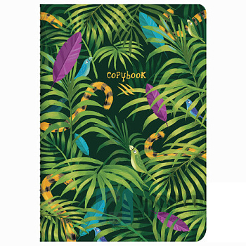 Тетрадь 40 л. в клетку обложка SoftTouch, бежевая бумага 70 г/м2, сшивка, А5 (147х210 мм), ТРОПИКИ, BRAUBERG, 403774