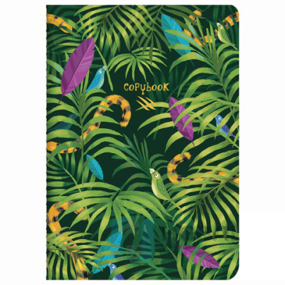 Тетрадь 40 л. в клетку обложка SoftTouch, бежевая бумага 70 г/м2, сшивка, А5 (147х210 мм), ТРОПИКИ, BRAUBERG, 403774