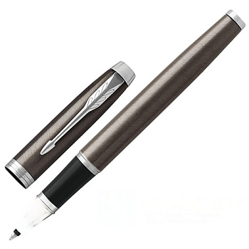 Ручка-роллер PARKER "IM Core Dark Espresso CT", корпус кофейный лак, хромированные детали, черная, 1931664