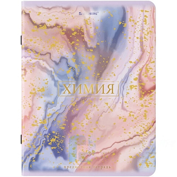 Тетрадь предметная "PASTEL" 48 л., SoftTouch, фольга, ХИМИЯ, клетка, BRAUBERG, 404320
