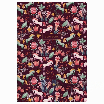 Тетрадь 40 л. в клетку обложка SoftTouch, бежевая бумага 70 г/м2, сшивка, А5 (147х210 мм), ЕДИНОРОГИ, BRAUBERG, 403782