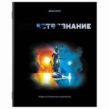 Тетрадь предметная "SHADE" 48 л., глянцевый лак, ОБЩЕСТВОЗНАНИЕ, клетка, BRAUBERG, 404262