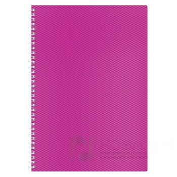 Тетрадь А4, 80 л., HATBER, гребень, клетка, обложка пластик, "DIAMOND NEON-РОЗОВАЯ", 80Т4B1гр_02033, T165508