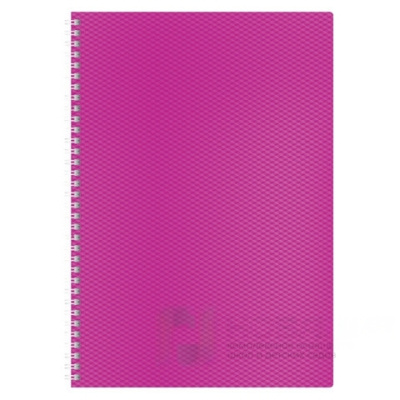 Тетрадь А4, 80 л., HATBER, гребень, клетка, обложка пластик, "DIAMOND NEON-РОЗОВАЯ", 80Т4B1гр_02033, T165508