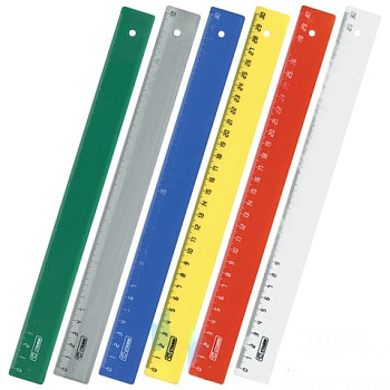 Линейка пластиковая 30 см, СТАММ, непрозрачная, ассорти, ЛН30