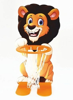 Детская стойка с корзиной для бросания мячей Веселый львенок