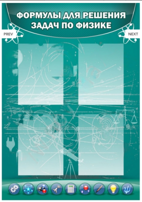 Стенд  Формулы для решения задач по физике, 0,6х0,9 м