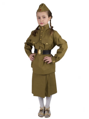 Костюм Гимнастерка с юбкой (саржа, рост от 116 до 182 см)