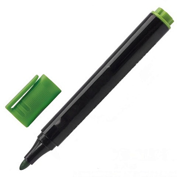 Маркер для флипчарта BRAUBERG, НЕПРОПИТЫВАЮЩИЙ, ЗЕЛЕНЫЙ, круглый наконечник, 2,5 мм, 151256