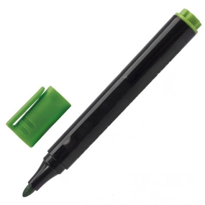 Маркер для флипчарта BRAUBERG, НЕПРОПИТЫВАЮЩИЙ, ЗЕЛЕНЫЙ, круглый наконечник, 2,5 мм, 151256