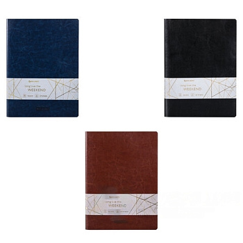 Тетради 48 л. в клетку обложка гладкий кожзам, НАБОР 3 шт., сшивка, А5 (147х210 мм), BRAUBERG VIVA, 403892