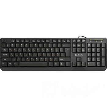 Клавиатура проводная DEFENDER OfficeMate HM-710 RU, USB, 104 клавиши + 12 дополнительных клавиш, мультимедийная, черная, 45710