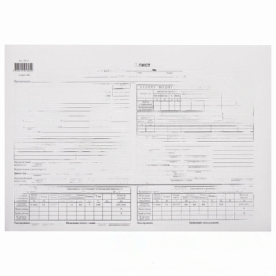 Бланк бухгалтерский типографский "Путевой лист грузового автомобиля с талоном", А4 (198х275 мм), СПАЙКА 100 шт., 130137