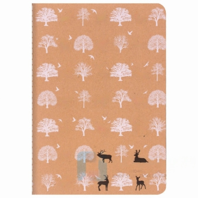 Тетрадь 40 л. в клетку обложка КРАФТ, бежевая бумага 70 г/м2, сшивка, А5 (147х210 мм), NATURE, BRAUBERG, 403758