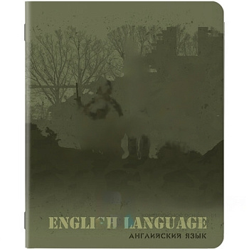 Тетрадь предметная MILITARY 48 листов, SoftTouch, 70г/м, АНГЛИЙСКИЙ ЯЗЫК, клетка, подсказ, BRAUBERG, 404004