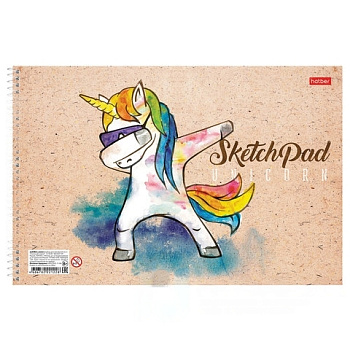 Скетчбук, белая бумага 100 г/м2, 210х297 мм, 40 л., спираль, "LOOK AT MY DAB", 40А4Всп_18934