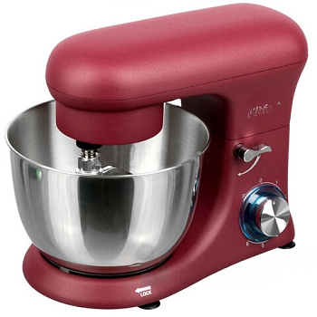 Миксер планетарный KITFORT КТ-3007-1, 1500 Вт, 6 скоростей, 3 насадки, металлическая чаша 4,2 л, красный