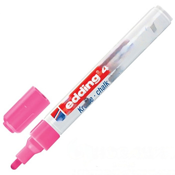 Маркер меловой EDDING 4095, 2-3 мм, РОЗОВЫЙ, влагостираемый, для гладких поверхностей, E-4095/69
