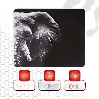 Коврик для мыши SONNEN "ELEPHANT", резина + ткань, 220х180х3 мм, 513312