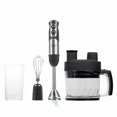 Блендер погружной SCARLETT SC-HB42K01, 1000 Вт, 5 режимов, измельчитель, венчик, стакан, черный