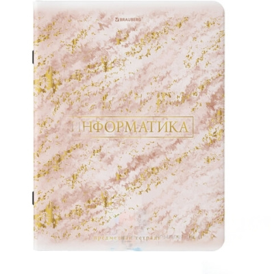 Тетрадь предметная "PASTEL" 48 л., SoftTouch, фольга, ИНФОРМАТИКА, клетка, BRAUBERG, 404315