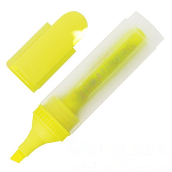 Текстовыделитель BRAUBERG "FLUO", ЖЕЛТЫЙ, линия 1-5 мм, 150398