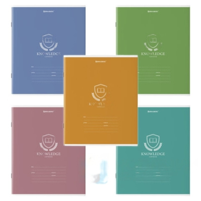 Тетрадь 18 л. BRAUBERG линия, обложка картон, "ОДНОТОННЫЙ С ЭМБЛЕМОЙ", 106483