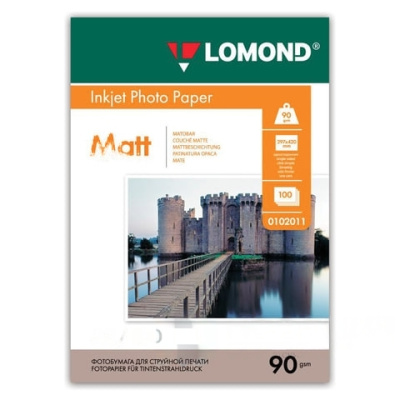 Фотобумага БОЛЬШОГО ФОРМАТА А3, 90 г/м2, 100 листов, односторонняя, матовая, LOMOND, 0102011