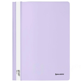 Скоросшиватель пластиковый BRAUBERG "Pastel" А4, 130/180 мкм, цвет лиловый, 270456