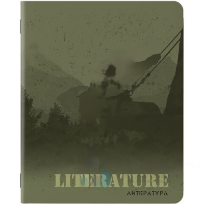 Тетрадь предметная MILITARY 48 листов, SoftTouch, 70г/м, ЛИТЕРАТУРА, линия, подсказ, BRAUBERG, 404009