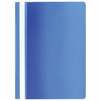 Скоросшиватель пластиковый ЮНЛАНДИЯ, А4, 130/180 мкм, голубой, 228678