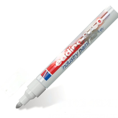 Маркер-краска лаковый (paint marker) EDDING "8750", БЕЛЫЙ, 2-4 мм, круглый наконечник, алюминиевый корпус, E-8750/49