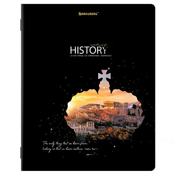 Тетрадь предметная "STARLIGHT" 48 л., глянцевый лак, ИСТОРИЯ, клетка, BRAUBERG, 404527