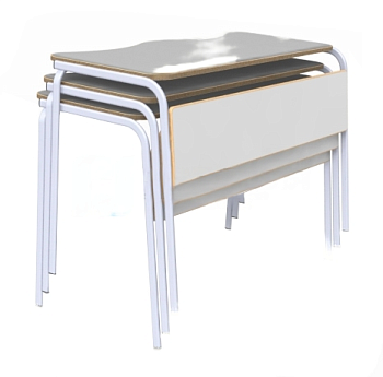 Парта штабелируемая двухместная с экраном