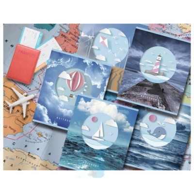 Тетрадь А5, 48 л., ПЗБМ, скоба, клетка, ламинация, вырубка, "Следуй за мечтой" (5 видов), 029470