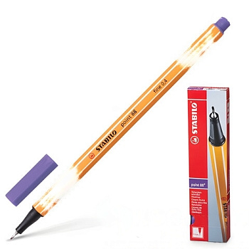 Ручка капиллярная (линер) STABILO "Point", ФИОЛЕТОВАЯ, корпус оранжевый, линия письма 0,4 мм, 88/55