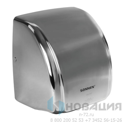 Сушилка для рук SONNEN HD-230S, 2100 Вт, нержавеющая сталь, антивандальная, хром, 604195