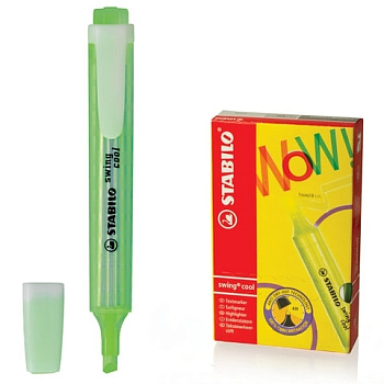 Текстовыделитель STABILO "Swing cool", ЗЕЛЕНЫЙ, линия 1-4 мм, 275/33