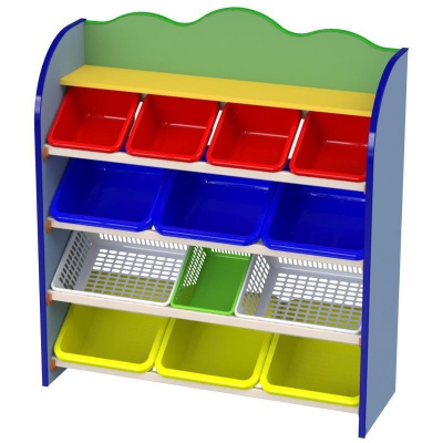 Многофункциональный стеллаж с набором контейнеров, для игрушек и пособий