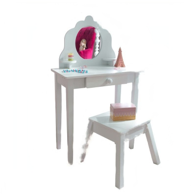 Белый туалетный столик из дерева для девочки "Модница" (White Medium Vanity & Stool)