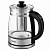 Чайник KITFORT КТ-6119, 1,7 л, 2200 Вт, закрытый нагревательный элемент, ТЕРМОРЕГУЛЯТОР, заварник, стекло, серебро