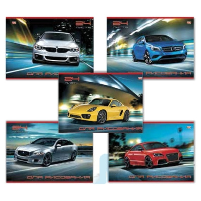 Альбом для рисования, А4, 24 листа, обложка офсет, HATBER VK, 205х290 мм, "Мотошоу", 24А4, А33067