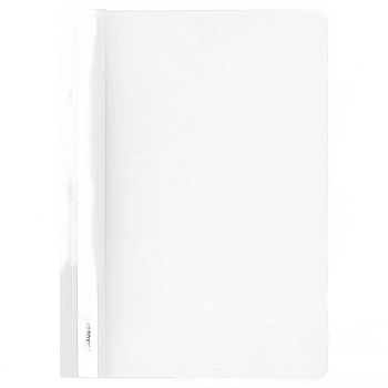 Скоросшиватель пластиковый BRAUBERG, А4, 130/180 мкм, белый, 228676