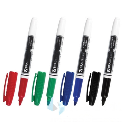 Маркеры стираемые для белой доски НАБОР 4 ЦВЕТА, BRAUBERG, 4 мм, эргономичный корпус, 150850