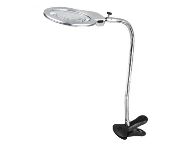 Настольная лупа на прищепке с подсветкой