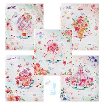 Тетрадь 12 л. ЮНЛАНДИЯ, клетка, обложка картон, "НЕЖНОСТЬ", 106468