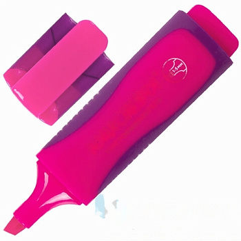 Текстовыделитель ЮНЛАНДИЯ "ELASTIC", РОЗОВЫЙ, прорезиненный корпус, линия 1-5 мм, 151761