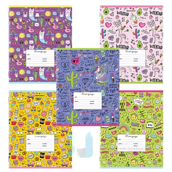 Тетрадь 24 л. BRAUBERG линия, обложка картон, "ЯРКИЙ МИКС", 106488